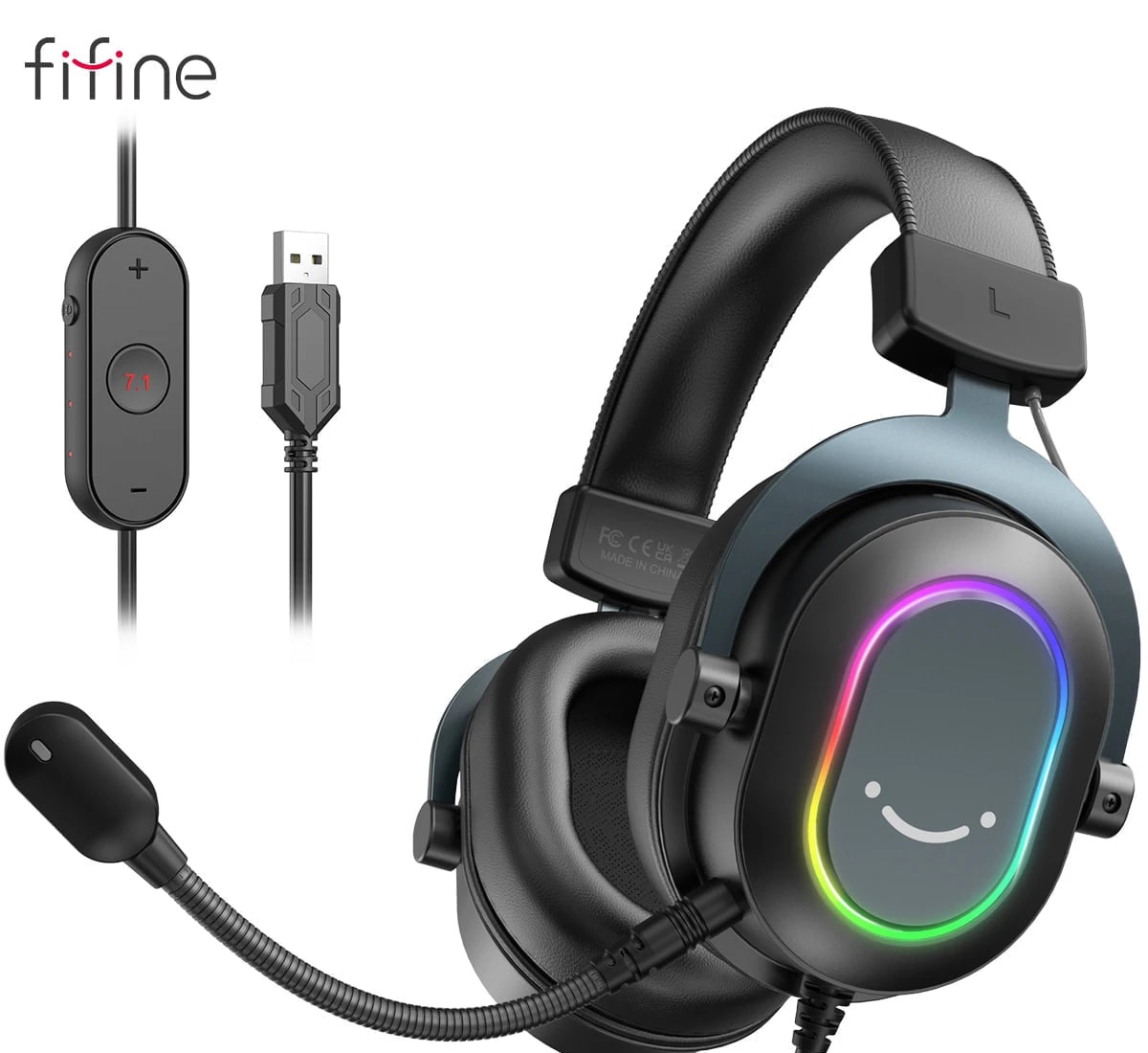 Headset Gamer Fifine H6 Ampligame RGB