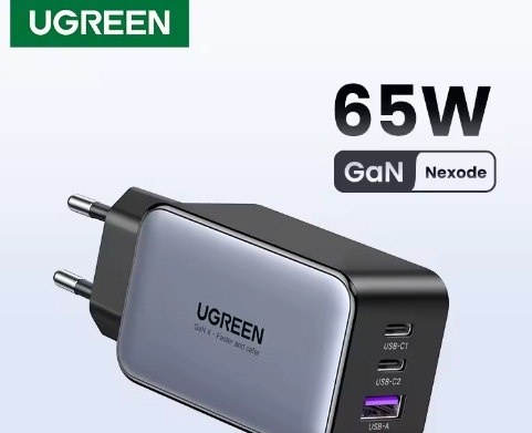 Carregador de carga rápida fast charger  Ugreen 65w gan