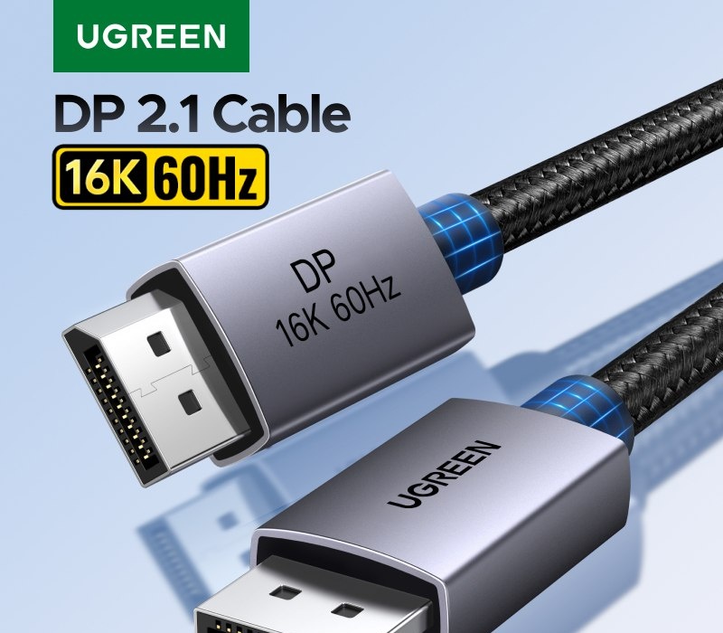 Cabo DisplayPort UGREEN  DP 2.1 - 1m, 2m ou 3m