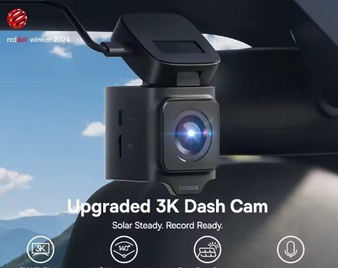 Câmera Veicular Dash Cam Baseus 3K VD1 - Frontal e Traseira