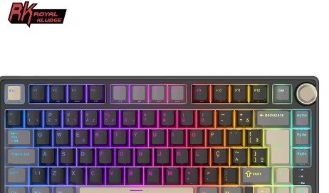 Teclado Mecânico Gamer Royal Kludge RKR75, layout 75, ABNT2, RGB, Hot Swap