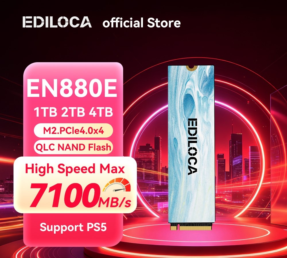 SSD NVME EDILOCA EN880E 500GB 6300 MBs, Gen4