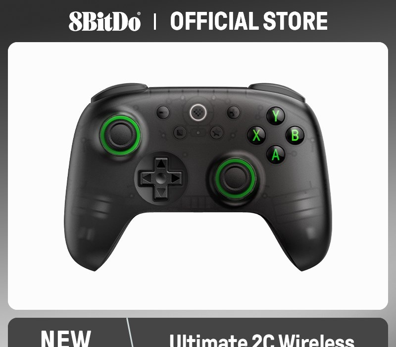 Controle 8BitDo Ultimate 2C, Analógicos Hall Effect, Sem Fio, PC, Windows 10, 11, Steam Deck, Raspberry Pi, Android