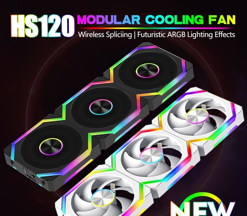 Kit Fans Magnéticas JUMPEAK HS120 Halo ARGB