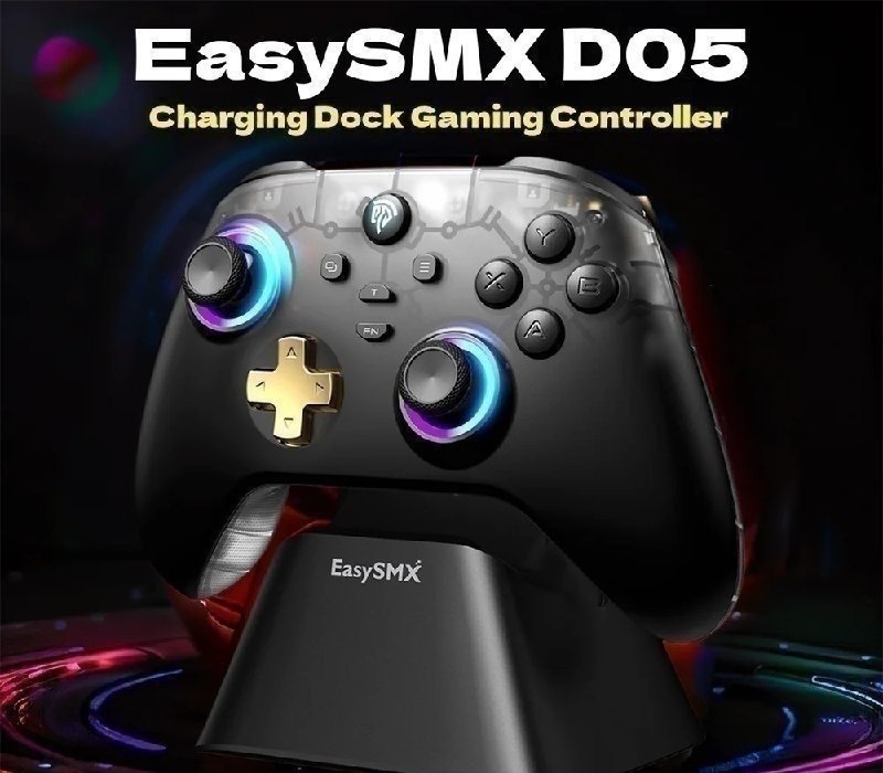 Controle Easysmx D05 com Dock Carregamento, Rgb, Hall Effect