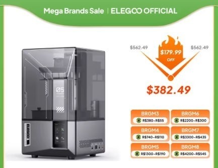Impressora 3D ELEGOO MARS 5 ULTRA 9K em resina MSLA com nivelamento automático e câmera inteligente com IA, impressão de alta velocidade