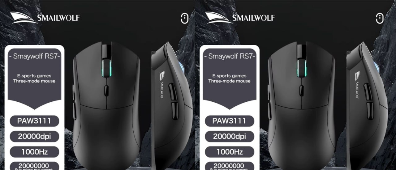 2x Mouse Gamer Sem Fio SMAILWOLF RS7, Sensor PAW3311