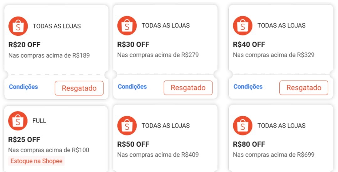 Resgate todos os cupons aqui