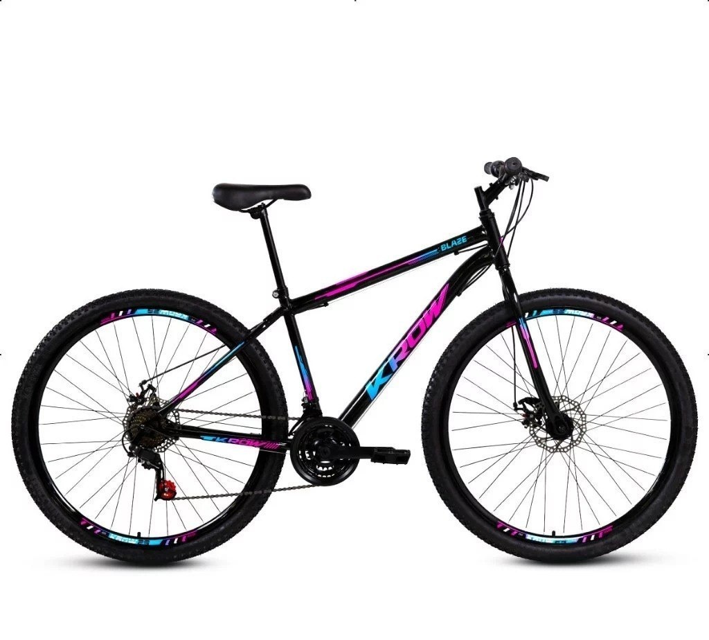Bicicleta Aro 29 Aço Carbono Freios A Disco 21 Marchas Krow Bikes