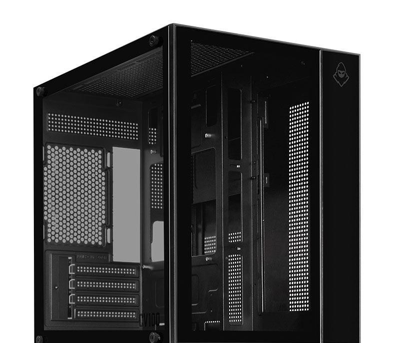 Gabinete Gamer Aquário Mancer CV100, Mid-Tower, Lateral De Vidro, Preto, MCR-CV100-BK