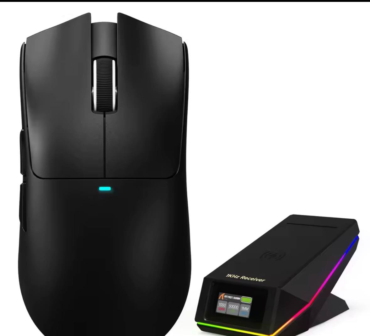 ATTACK SHARK Mouse Sem Fio X11 Pro 3315 40g 500Mah Com Base e Tela TFT
