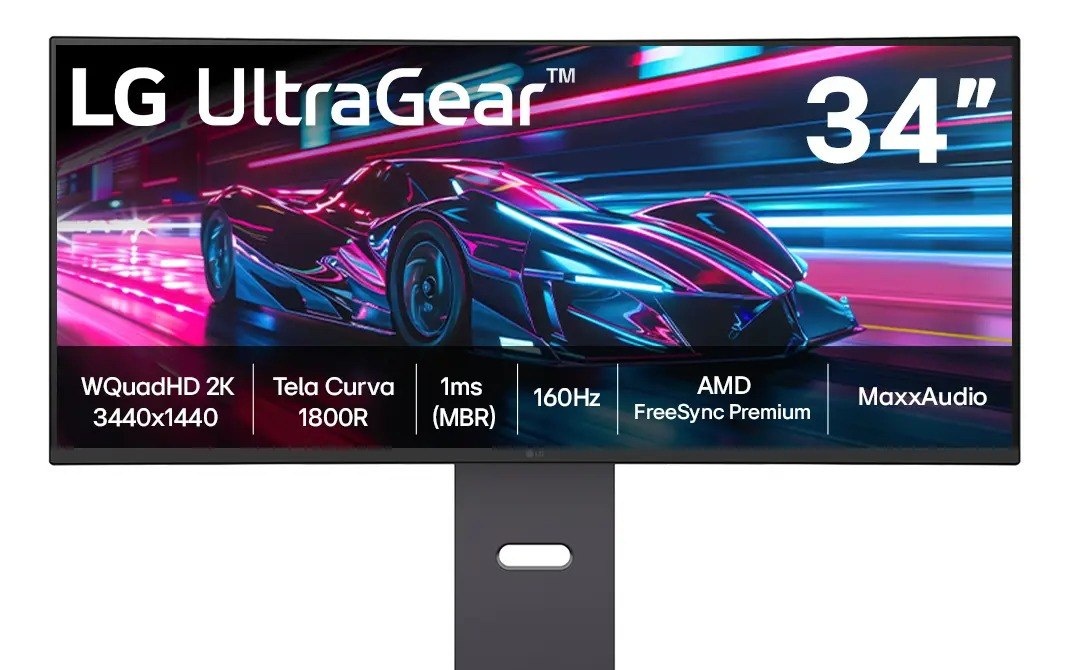 Monitor Gamer Lg UltraGear Curvo 34 QuadHD 2K, UltraWide, 160Hz, 1ms
