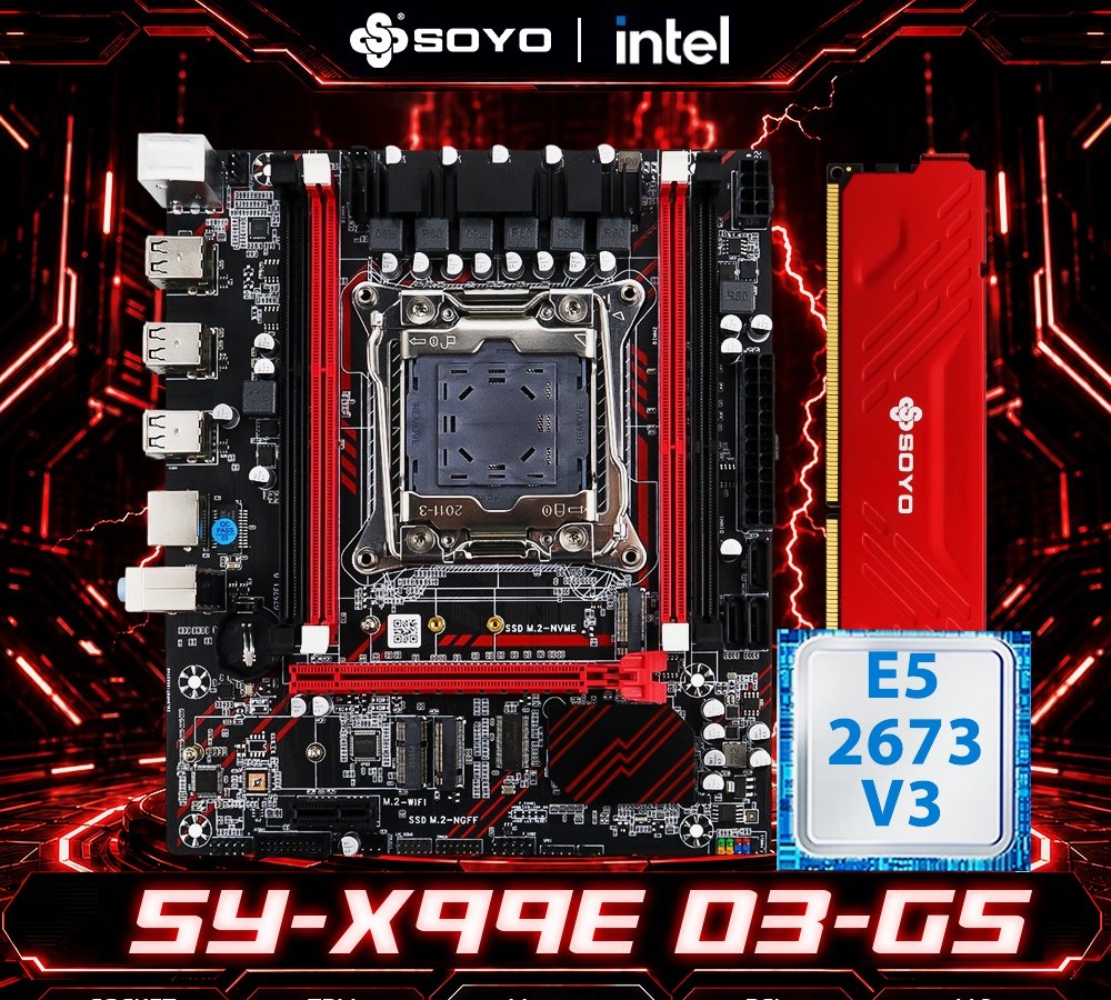 Placa-mãe SOYO x99 SY D3 DDR3 TPM2.0 Xeon