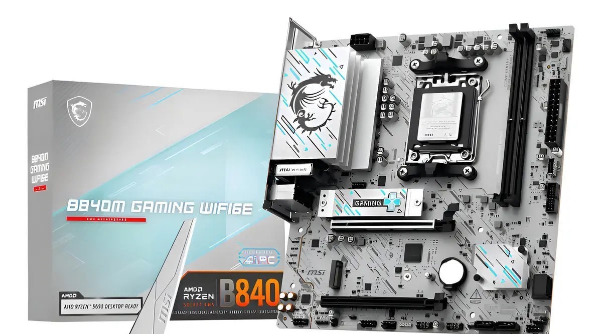 Placa Mãe Msi B840m Gaming Wifi6e Am5 2xddr5 Amd B840 Matx Cor Branco