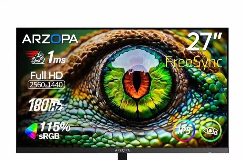 Monitor Arzopa Gamer 27 QHD Fast IPS 180Hz 1Ms HDMI DP