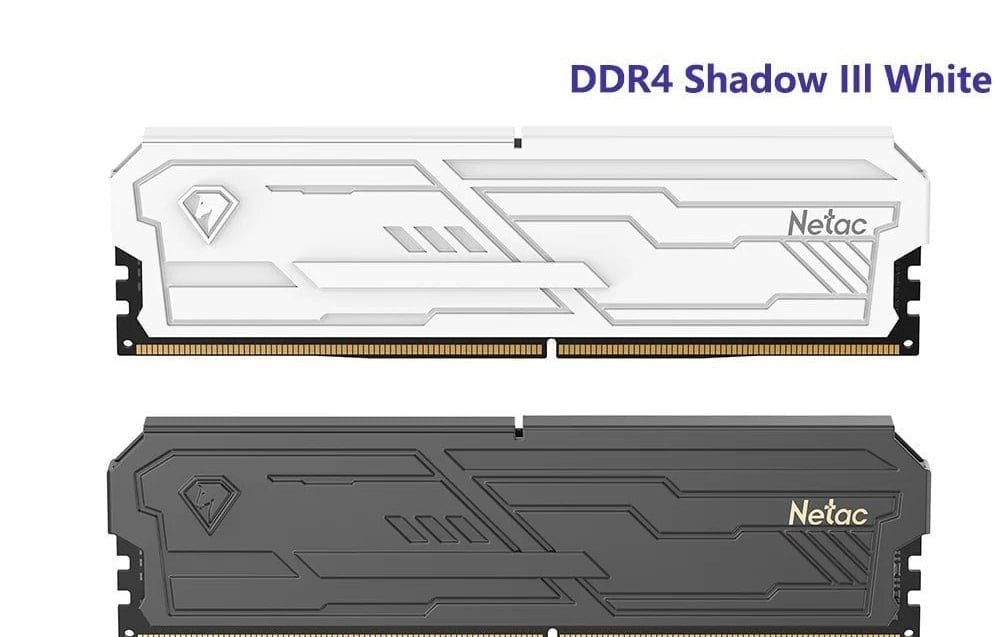 Memória Ram Netac Shadow III DDR4 2x8GB 3200Mhz PRETA ou BRANCA