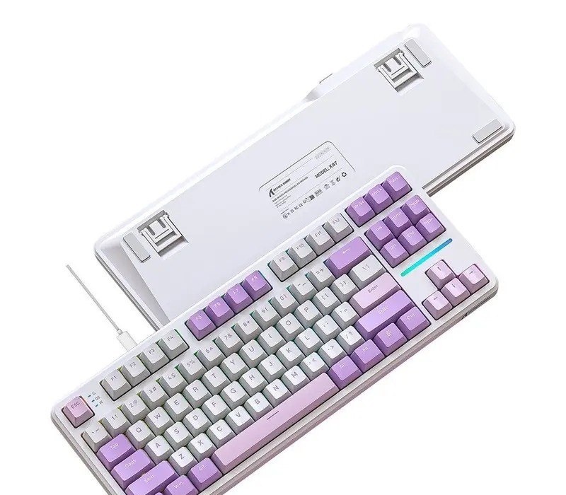 Teclado Mecanico Sem Fio Attack Shark X87 Rgb Tri Mode Wireless Bluetooth Usb C Twilight Purple X87