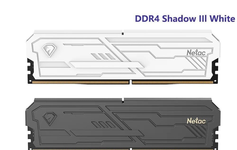 Memória Ram Netac Shadow III DDR4 2x8GB 3200Mhz PRETA ou BRANCA