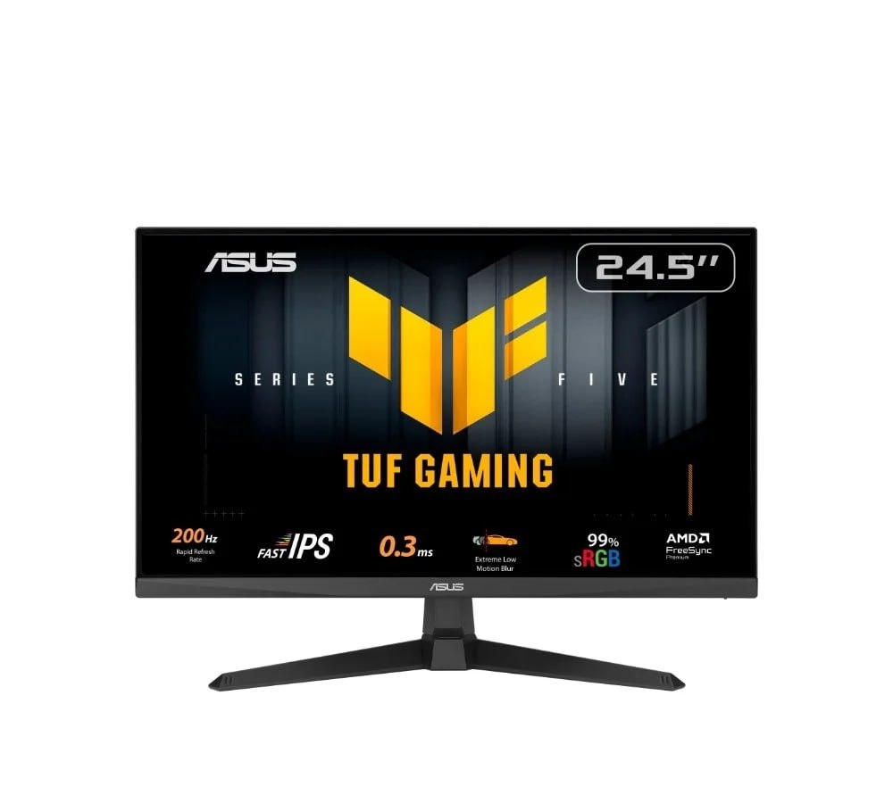 Monitor Gamer ASUS TUF 25, Full HD, 200Hz, 0.3ms, Fast IPS, VRR, G-Sync Comp, FreeSync Premium, HDR10, Som Integrado, Preto VG259Q5A