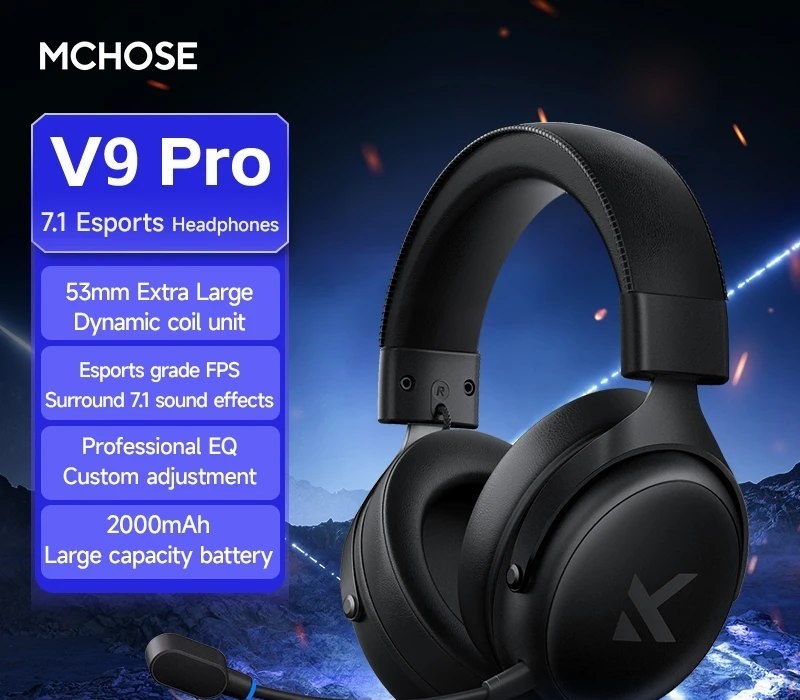 Mchose V9 Pro fone de ouvido com microfone três modos Bluetooth sem fio computador PC gamer fones de ouvido acessórios V9 Pro MCHOSE