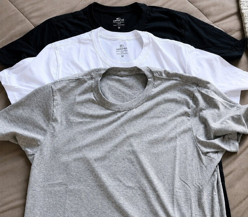 Kit 3 Camisetas Algodão Dia Dia Sandrini Básica
