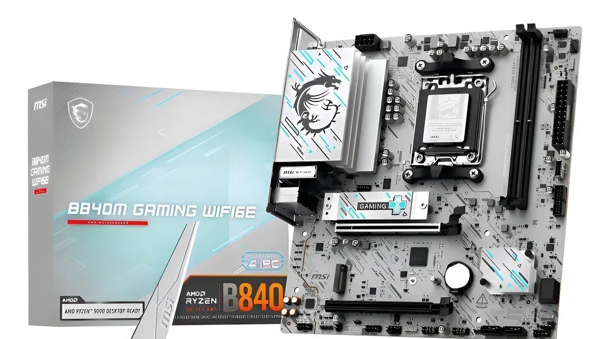 Placa Mãe Msi B840m Gaming Wifi6e Am5 2xddr5 Amd B840 Matx Cor Branco