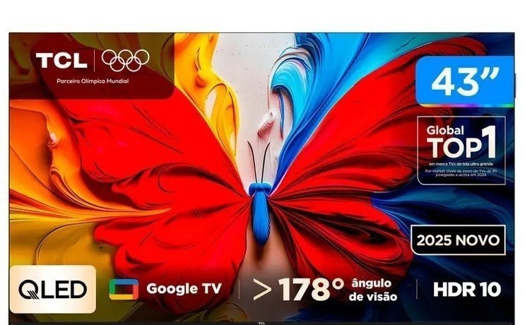 Smart Tv 43 Tcl Full Hd Qled 43S5k Google Tv 2 Hdmi