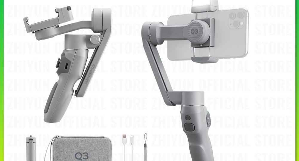 Estabilizador Gimbal Zhiyun SMOOTH Q3 suporte estabilizador portátil para celular, tripé 3 eixos