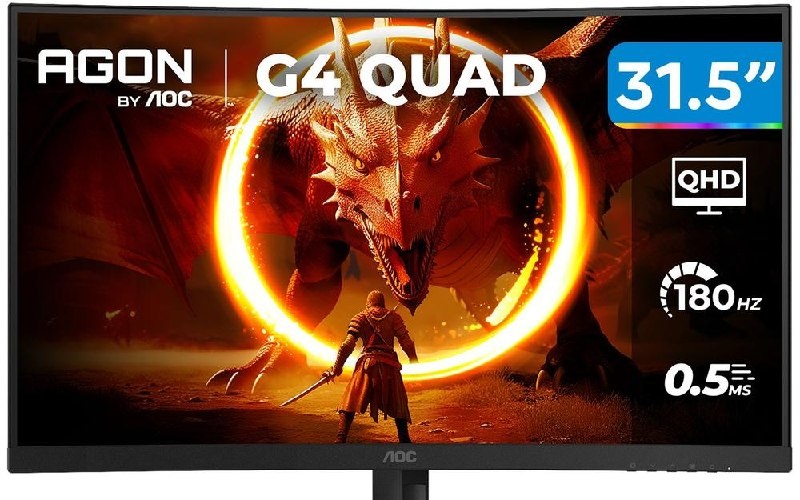 Monitor Gamer AOC Gaming 32 QHD 180Hz VA 0,5ms HDMI DisplayPort - Bivolt CQ32G4E