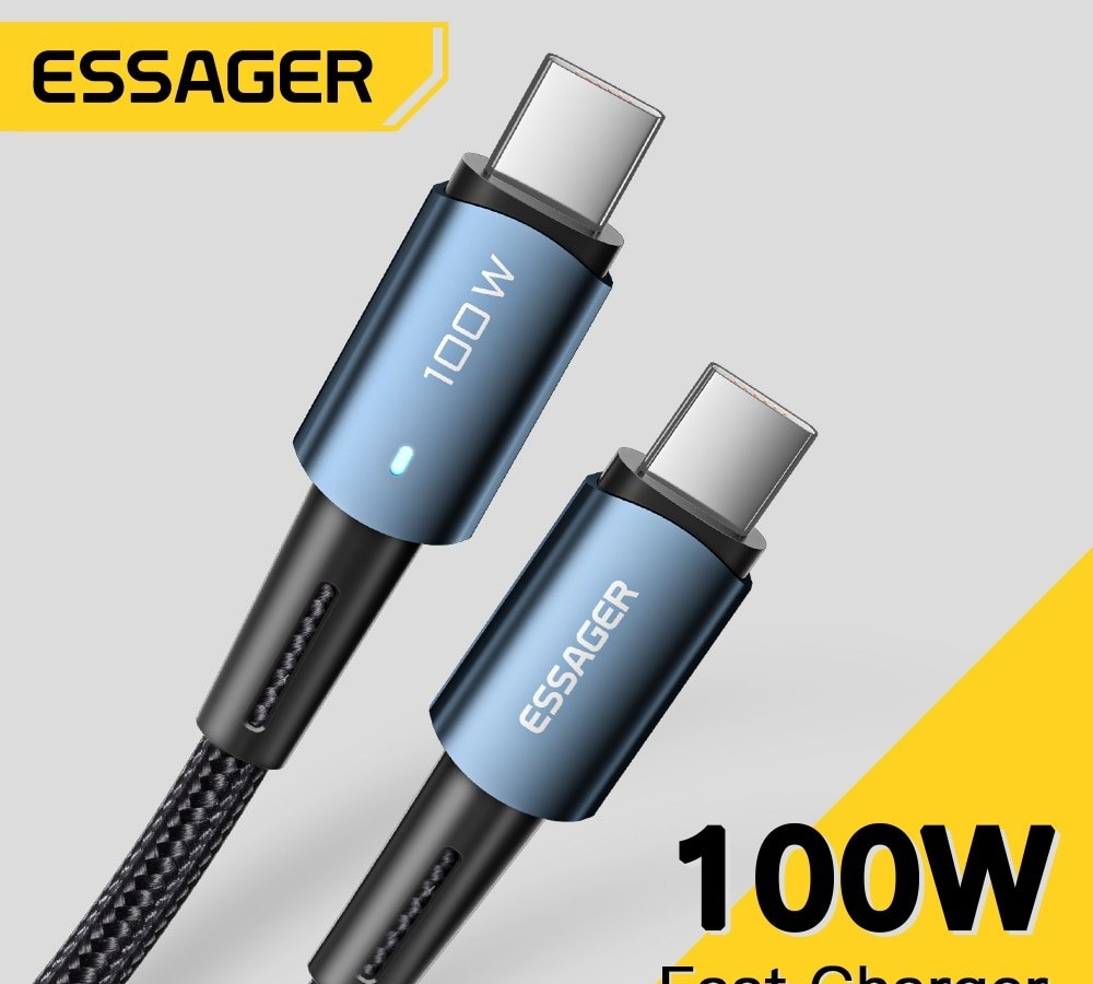 10X Cabo Essager-Tipo C, Carregamento Rápido, Para Xiaomi, Samsung, Huawei, Macbook, iPad, PD 100W, 60W 202192403