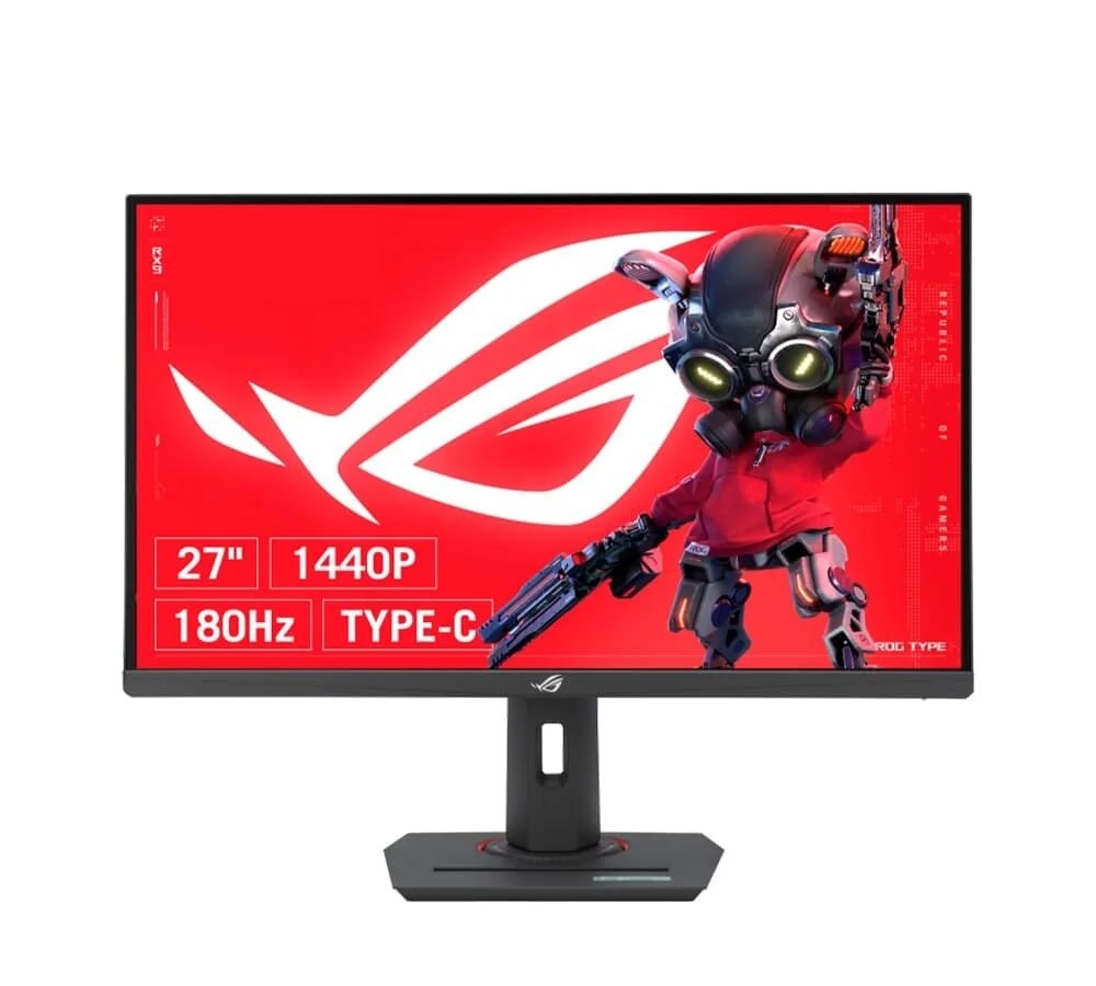 Monitor Gamer ASUS ROG Strix 27, QHD, 180Hz, 1ms, Fast IPS, VRR, G-Sync, FreeSync, HDR 400, USB-C, Altura Ajustável XG27ACS