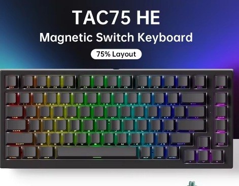 Akko tac75 he 75 Teclado magnético 0.05mm 8000hz RGB magnetico tac 75 tac75he 75he