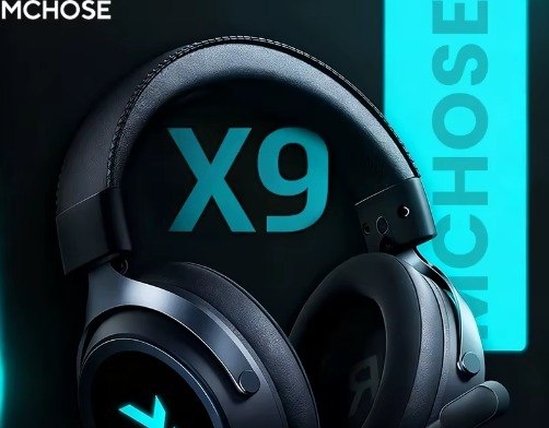 Fone de Ouvido Gamer Sem Fio MCHOSE X9 7.1 Bluetooth 2.4G TriMode 53mm 2000mAh