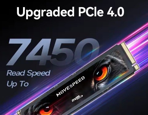 SSD Nvme Movespeed 1TB Gen4 7450 MBs