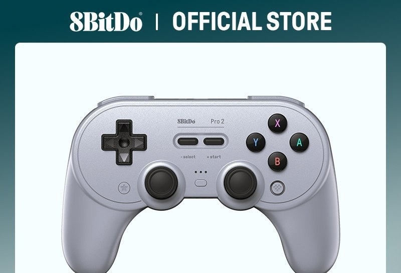 Controle Gamer Estilo Retrô PS1 PS2 8BitDo Novo Pro 2 Bluetooth Gamepad com Joystick de Efeito Hall para Switch 2,1, PC, macOS, Android, Steam Deck e Raspberry Pi Retro