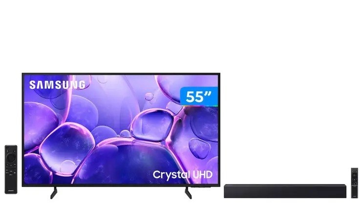 Smart Tv 55 Samsung 4K Uhd Crystal Uhd 3 Hdmi  Soundbar B-Series Hw-B400f 40W Usb