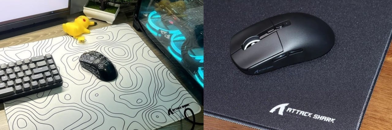 Mousepad Attack Shark Cm02, base de borracha antiderrapante 450x400x4mm