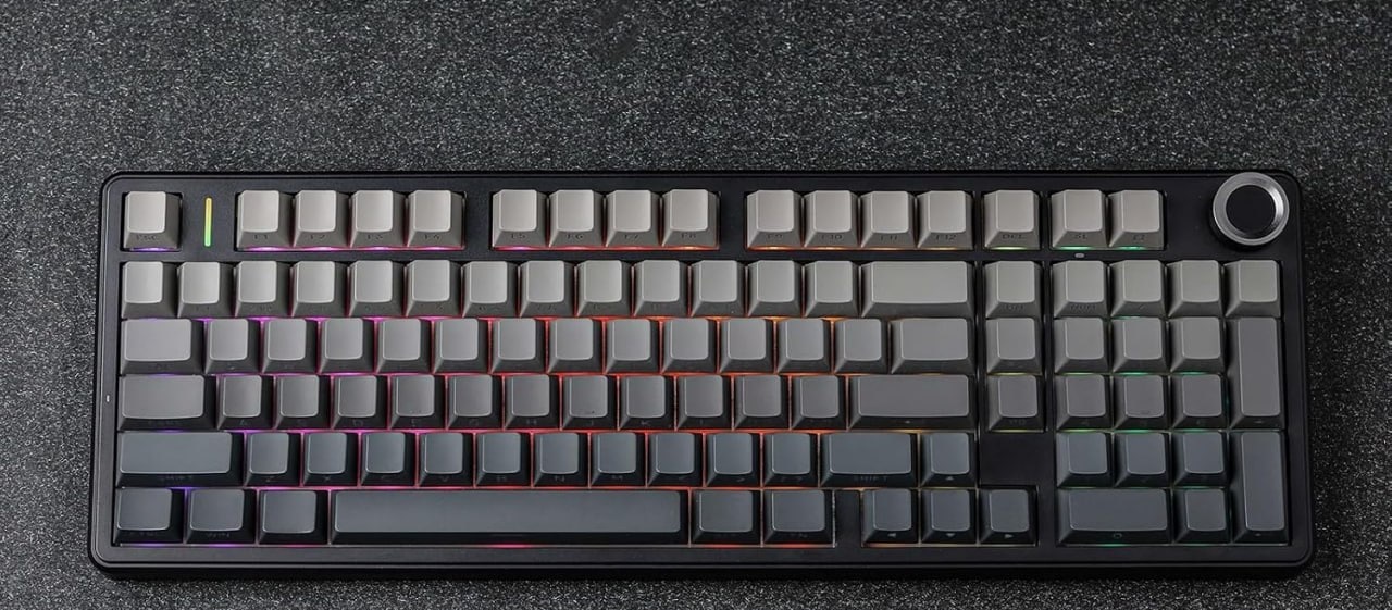 Teclado Mecânico Aula F99 Pro Tri-mode 8000mAh, Hot Swappable  Knob