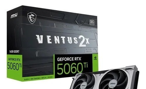 Placa De Vídeo Msi Rtx 5060 Ti 16gb Gddr7 Ventus Plus 128bts