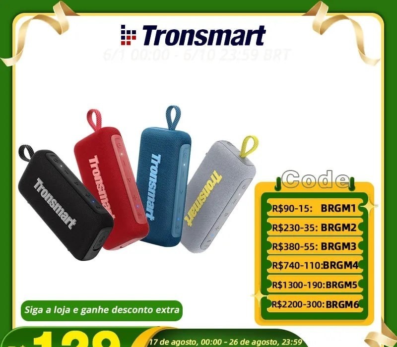 Caixa de Som Bluetooth Tronsmart Trip 2 IPX7