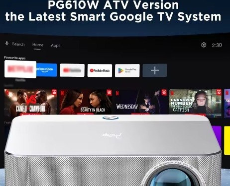 NO BRASIL -  Projetor PROGAGA PG610 PG610W ATV Android 9.0  2GB RAM  32GB ROM 25000 Lumens