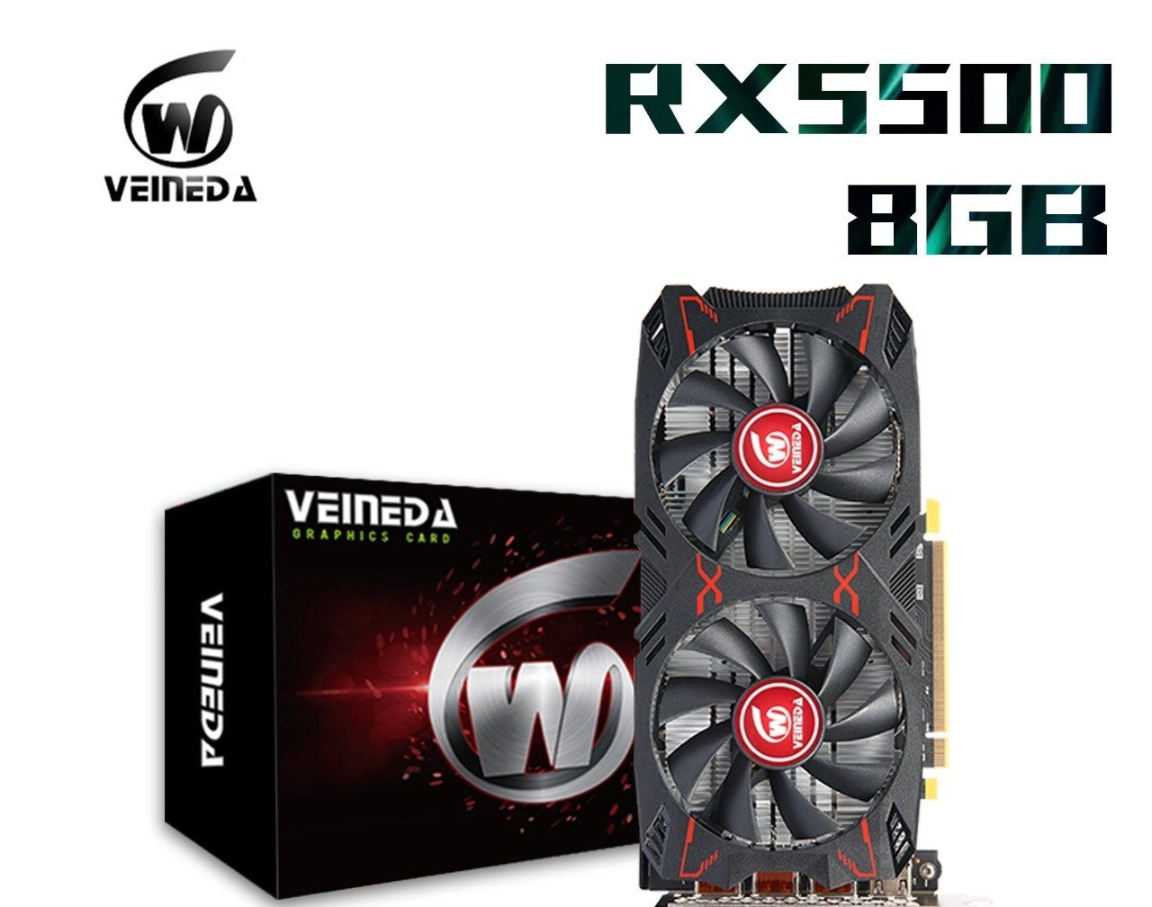 Placa de video RX 5500 8G com memória GDDR6 128 bits  RX5500
