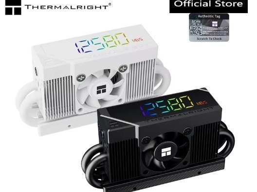 HR10 Dissipador SSD NVME Thermalright HR-10 2280 PRO Display Digital RGB preto branco HR 10com ventilador de controle de temperatura