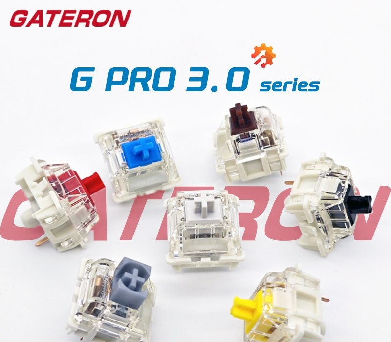 100 unidades de Switch Gateron g pro v3 3.0 pro switch 3pin para teclado mecânico pré lubrificado rgb linear tátil branco amarelo vermelho prata marrom eixo mx