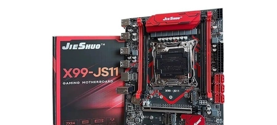 Placa mãe X99 Jieshuo Js11, Vrm de 8 Fases, Quad Channel, Display debug, Tpm 2.0 Msi 14 pinos Secure Boot