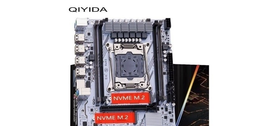 Placa Mãe X99 Qiyida Usb, Pci 3.0, NVMe, M.2 e Sata, formato M-Atx