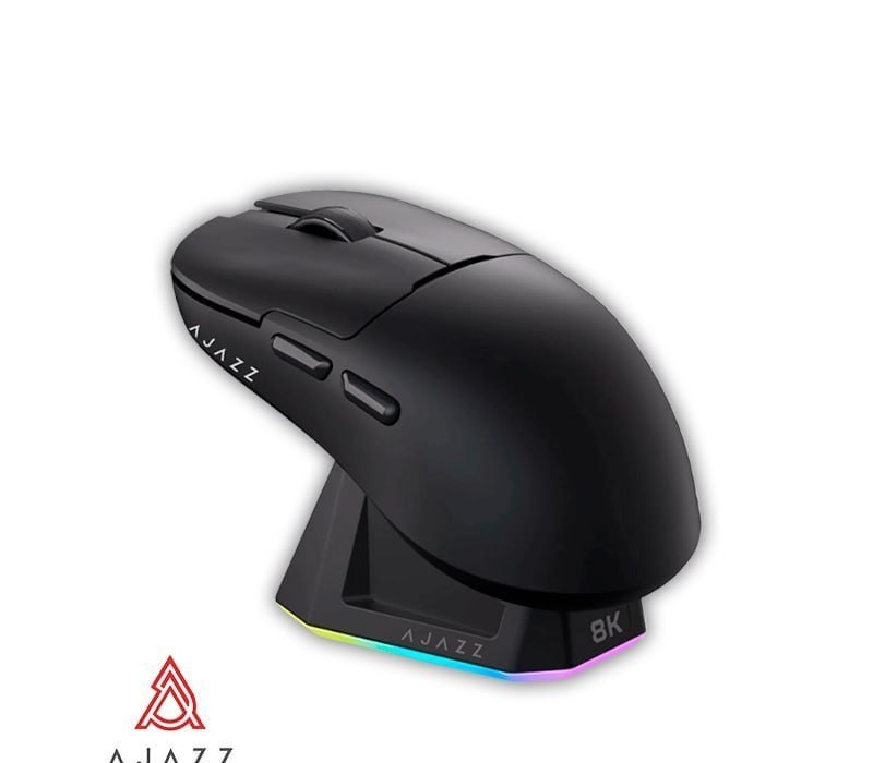 Mouse Ajazz AJ179 PRO  8k Polling Rate  Sem Fio com Base de Carregamento, PAW3395