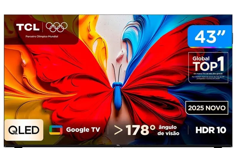 TV 43 TCL Full HD QLED 43S5K Google TV 2 HDMI