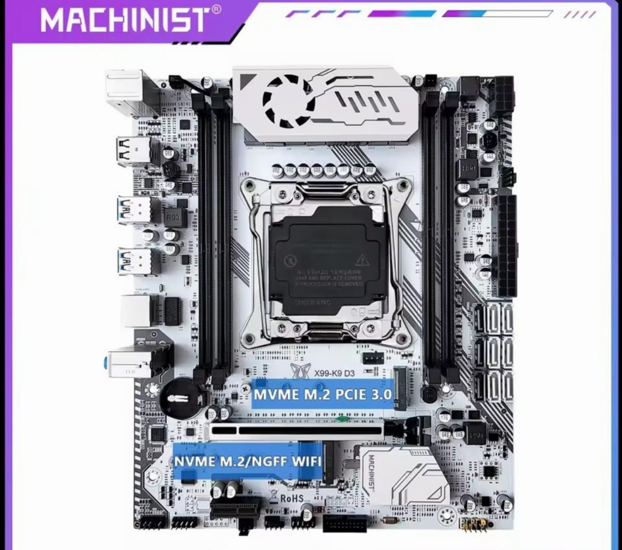 MACHINIST X99 K9 D3 DDR3, Chipset C612, Quad Channel, Vrm 8 Fases.