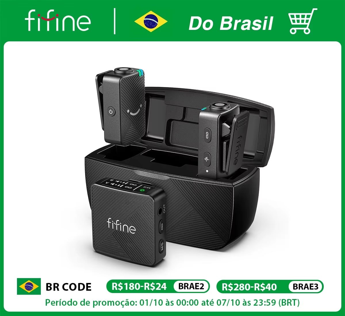 Microfone de lapela FIFINE M9 sem fio